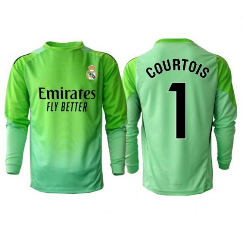 Stroje piłkarskie Real Madrid Thibaut Courtois #1 Bramkarskie Koszulka Wyjazdowej 2025-26 Długi Rękaw